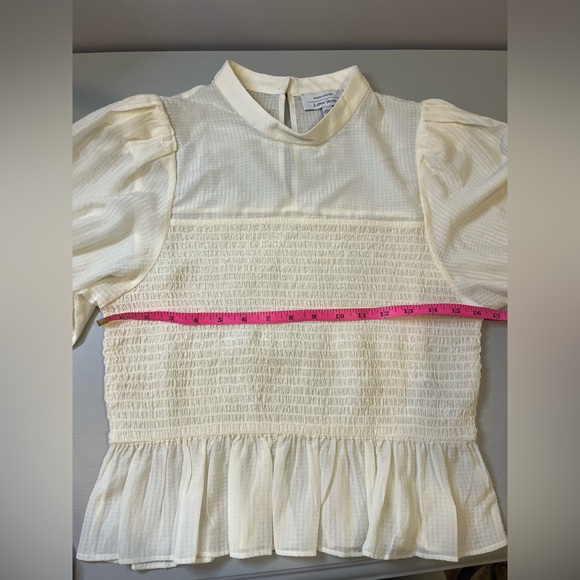 & Other Stories Cream Puff Sleeve Blouse- size 8 - Picture 10 of 10